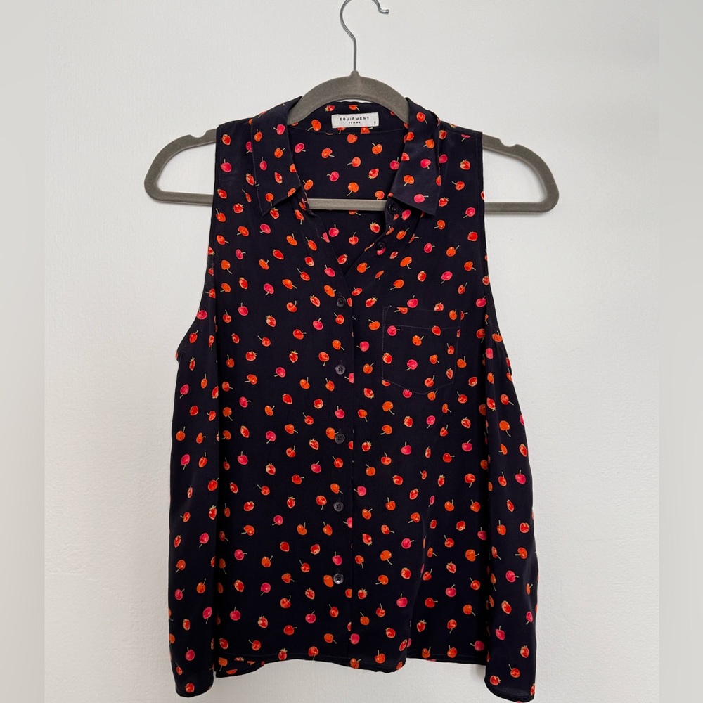 🍒 Equipment cherry & strawberry Silk Blouse